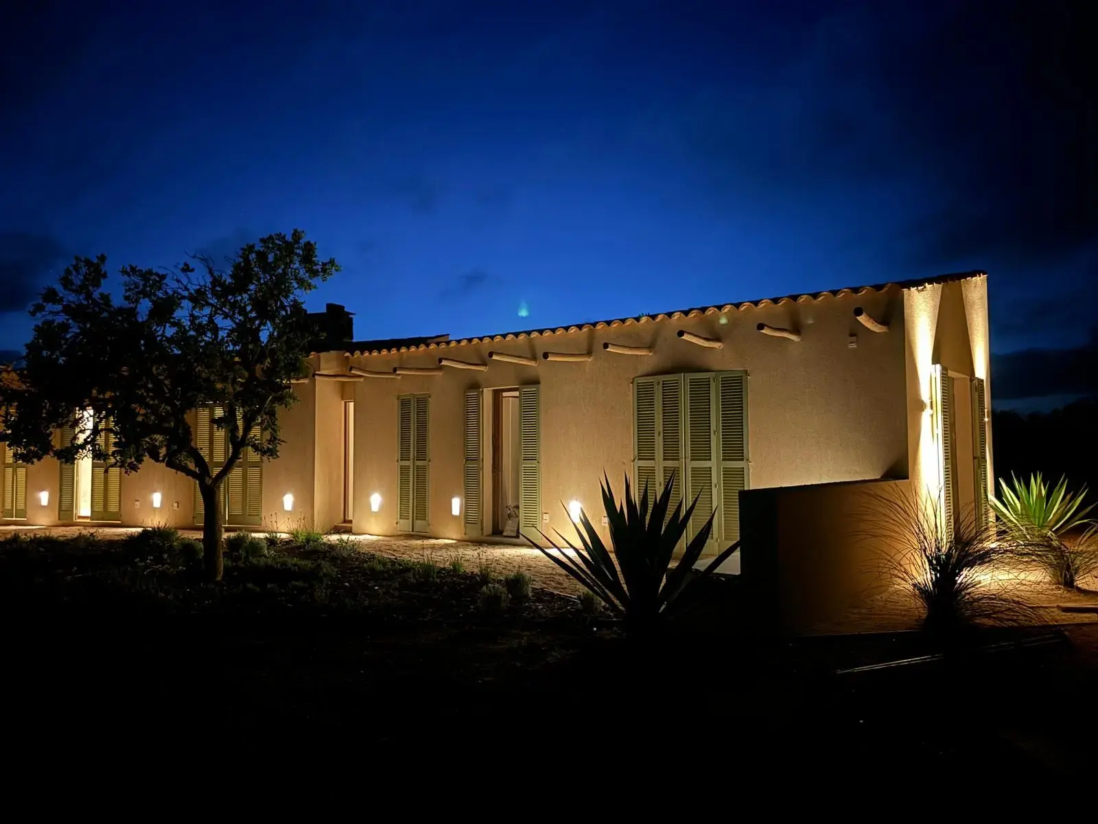 Illuminated modules at night