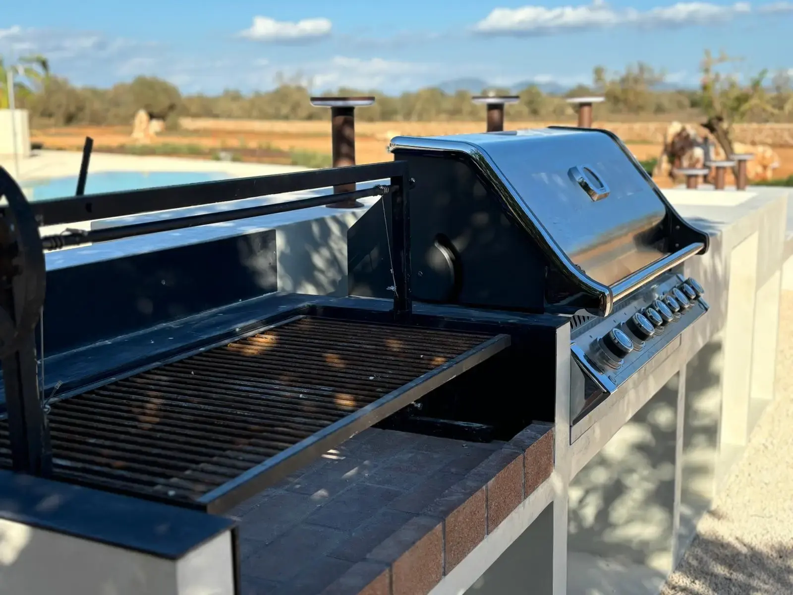 Outdoor kitchen with grill