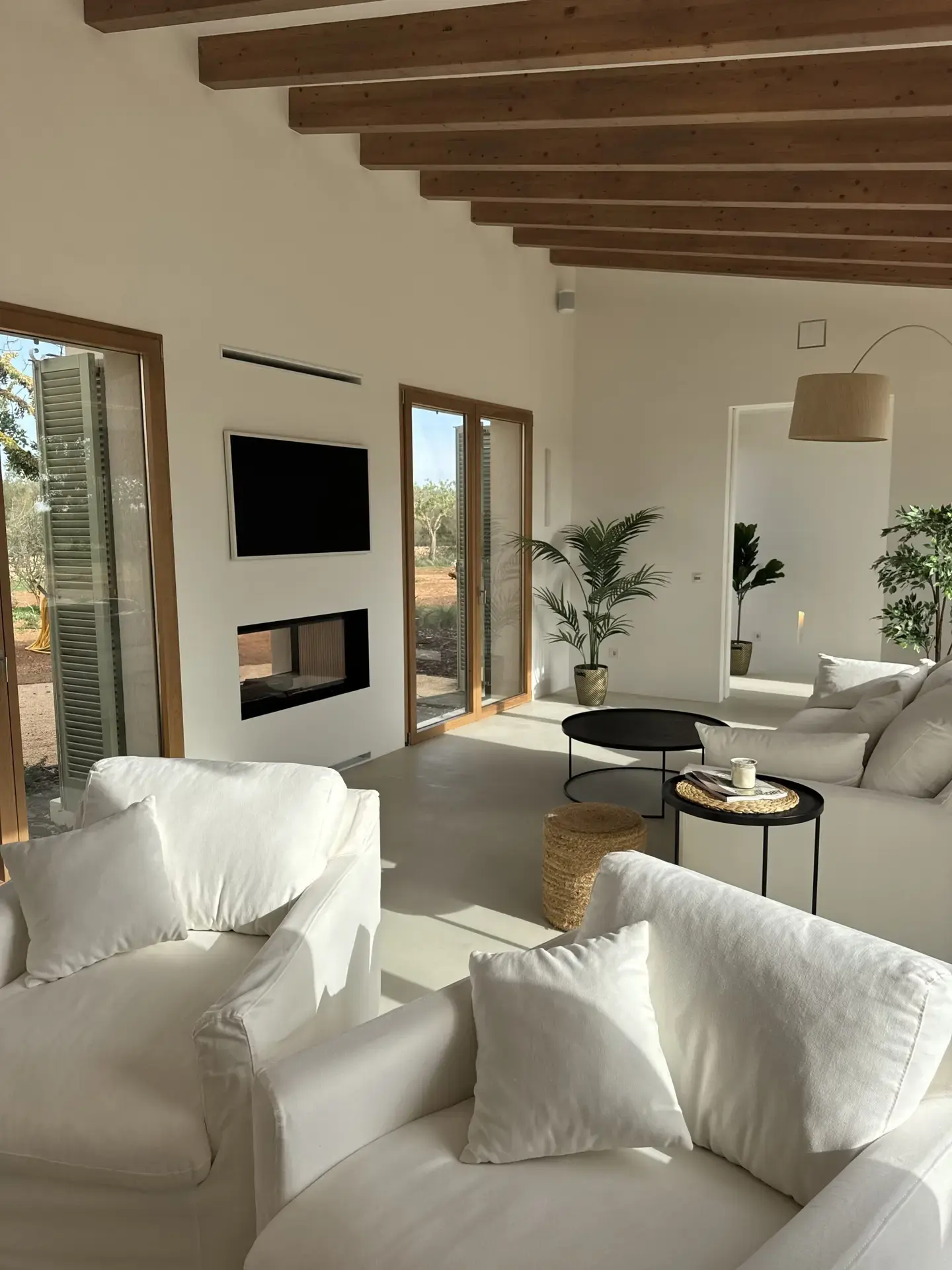 Salon with fireplace