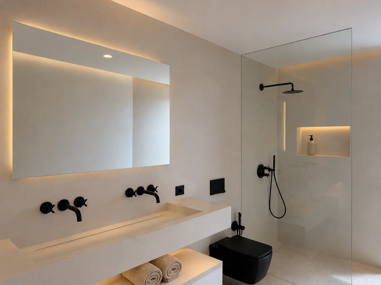 Guest bathroom in microcement