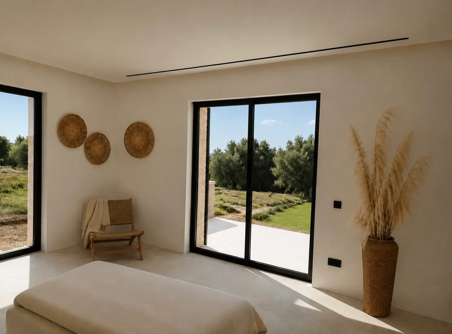 Bedroom with terrace access and garden view
